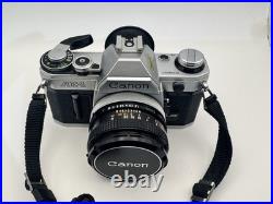 Canon AE-1 Black Silver SLR Camera FD 50mm 11.8 S. C. Lens Vintage Film Tested