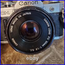 Canon AE-1 Film Camera with 3 Lenses & More Vintage WORKING