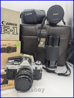 Canon AE-1 Kit Vintage 35mm Camera Original Boxes with 50mm And 75-250 Lens