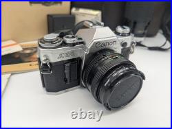 Canon AE-1 Kit Vintage 35mm Camera Original Boxes with 50mm And 75-250 Lens