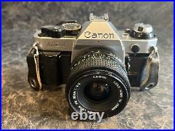 Canon AE-1 Program 35mm SLR Film Camera Vintage FD 28mm 12.8 Lens (No Battery)