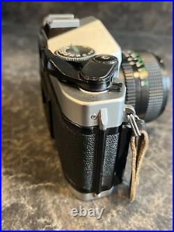 Canon AE-1 Program 35mm SLR Film Camera Vintage FD 28mm 12.8 Lens (No Battery)