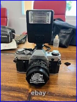 thumbnail image 2 of Vintage Canon AE-1 Program 35mm SLR Film Camera W/ 50mm F/1.8 FD Lens – Tested & Working! 2 of 4