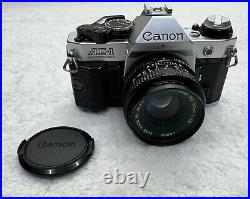 Canon AE-1 Program Film Camera & 50mm f/1.8 Lens VTG Retro Photography WORKS