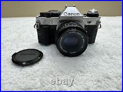 Canon AE-1 Program Film Camera & 50mm f/1.8 Lens VTG Retro Photography WORKS