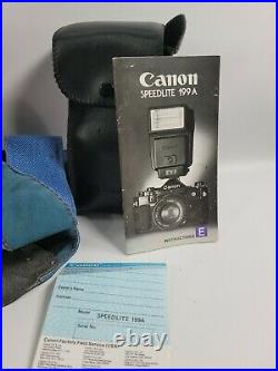 Canon AE-1 Vintage 35mm SLR Film Camera 50mm f/1.8 FD Lens Speedlite Flash Works
