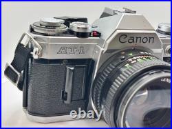 Canon AT-1 35 mm Camera 50mm f1.8 FD Lens & vintage strap FILM Tested