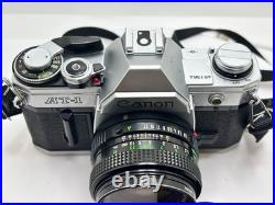 Canon AT-1 35 mm Camera 50mm f1.8 FD Lens & vintage strap FILM Tested