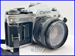Canon AT-1 35 mm Camera 50mm f1.8 FD Lens & vintage strap FILM Tested