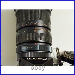 Canon EF 35mm Film SLR Camera Black Vintage Macro 35-105mm Zoom Lens Strap