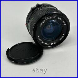 Canon FD 24mm 12.8 Camera Lens Japan with Cap Cover Vintage Wide Angle