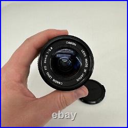 Canon FD 24mm 12.8 Camera Lens Japan with Cap Cover Vintage Wide Angle