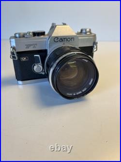 Canon FT QL 35mm Film Camera with Canon FL 55mm f/1.2 Lens Japan Vintage