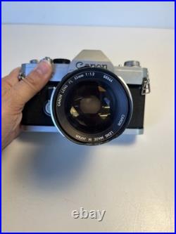 Canon FT QL 35mm Film Camera with Canon FL 55mm f/1.2 Lens Japan Vintage