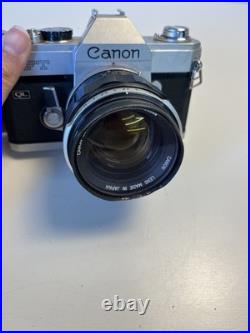 Canon FT QL 35mm Film Camera with Canon FL 55mm f/1.2 Lens Japan Vintage