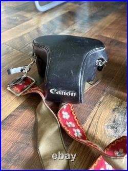 Canon FTb Black Vintage Film SLR Camera with Lens, Canon Case & Strap