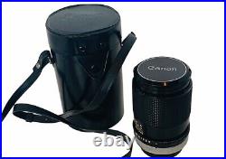 Canon Lens Vintage Japan FD 135mm camera 135 mm SC 13.5 leather case strap GAB