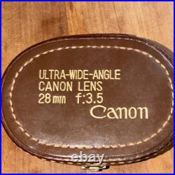 Canon Ultra-Wide Angle 28mm f/3.5 Aluminum Vintage Camera Lens Canon Lens Model