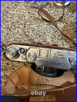 Canon Vintage Rangefinder Camera + 35mm Classic Lens with Brown Leather Case