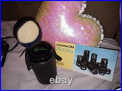 Chinon 200 mm multi colored camera lense vintage use with Canon tx camera