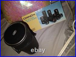 Chinon 200 mm multi colored camera lense vintage use with Canon tx camera