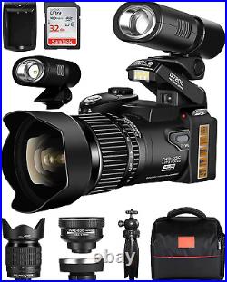 Digital SLR Camera 33MP 30fps 8X Zoom Vintage video Camcorder with 32GB Lens Kit