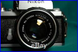 EX-Vintage Nikon F film camera & Nikkor 50mm/f11.4 Non AI lens