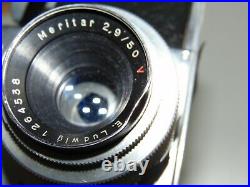 EXA Ihagee Dresden Spiegelreflexkamera Lens Objektiv Meritar 2,9/50 V E. Ludwig