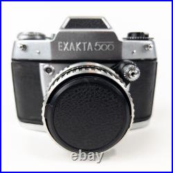 EXAKTA 500 Vintage Film Camera 35 mm ZEISS JENA TESSAR 2.8 /50 Lens # 8168037