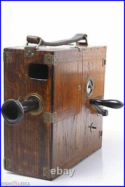 Ernemann A 35mm Motion Picture Camera Hand Cranked tripod & Ernon Len Circa 1908
