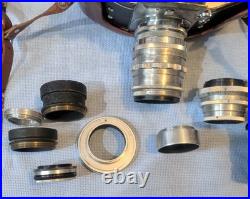 Exakta VX Ihagee Dresden 35mm Camera Withmultiple lenses Untested