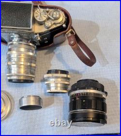 Exakta VX Ihagee Dresden 35mm Camera Withmultiple lenses Untested