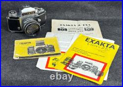 Exakta Varex IIb Vintage SLR Camera Carl Zeiss Jena Biotar Lens With extras