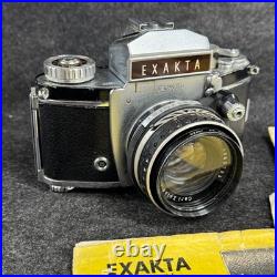 Exakta Varex IIb Vintage SLR Camera Carl Zeiss Jena Biotar Lens With extras