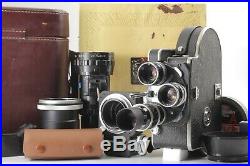 Exc4 Bolex H16 Reflex rex1 16mm Movie film Camera 16,25,75,17.5-70mm 4lens A02