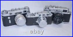 FED 1 ZORKY 4 6 Industar Lens Vintage Film Camera Collection USSR Soviet Russia