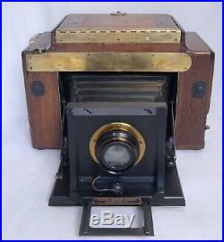 Folmer Schwing Eastman Kodak Zeiss Bausch Lomb Lens Antique Wooden Film Camera