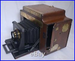 Folmer Schwing Eastman Kodak Zeiss Bausch Lomb Lens Antique Wooden Film Camera
