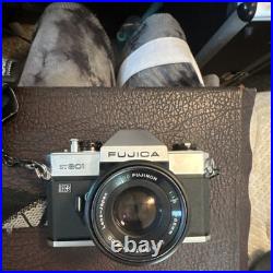 Fujica ST801 Vintage SLR Film Camera Black & Silver with Fujinon Lens