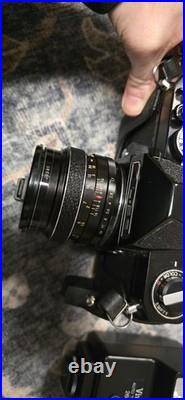 GAF L-CS Vintage SLR Camera Black with Lens, Vivitar Flashes, Accessories