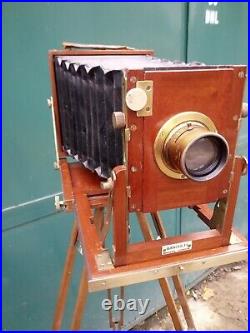 Gandolfi Mahogany Folding Plate Camera 1900, Reiss Lens 1900 Tripod All Mint
