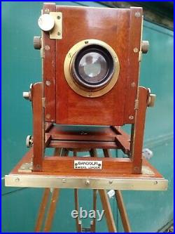 Gandolfi Mahogany Folding Plate Camera 1900, Reiss Lens 1900 Tripod All Mint