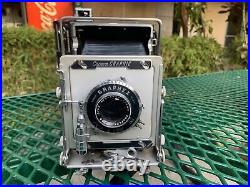 Graflex Crown Graphic 4x5 Camera with Optar 135mm f4.7 Lens As Is