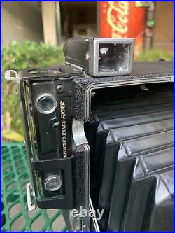 Graflex Crown Graphic 4x5 Camera with Optar 135mm f4.7 Lens As Is