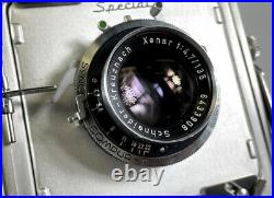 Graflex Crown Graphic Pacemaker 4x5 Camera Xenar 135mm F4.7 Lens Mint In Box