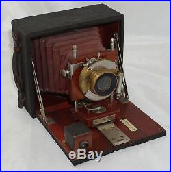 Gundlach Korona Early 4x5 Plate Camera with Red Bellows & Brass Lens