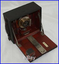 Gundlach Korona Early 4x5 Plate Camera with Red Bellows & Brass Lens