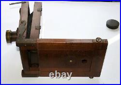 Herlango Very Rare Large Format 5x7 Austrian Large Forma Wooden Camera and Lens