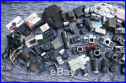 Huge Job Lot Of 35mm Vintage Cameras/Lenses Nikon Pentax Olympus Canon Untested