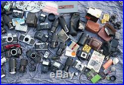 Huge Job Lot Of 35mm Vintage Cameras/Lenses Nikon Pentax Olympus Canon Untested